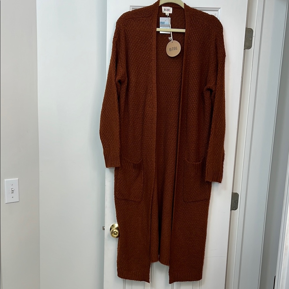 Bibi Women's Rust Sweater Cardigan